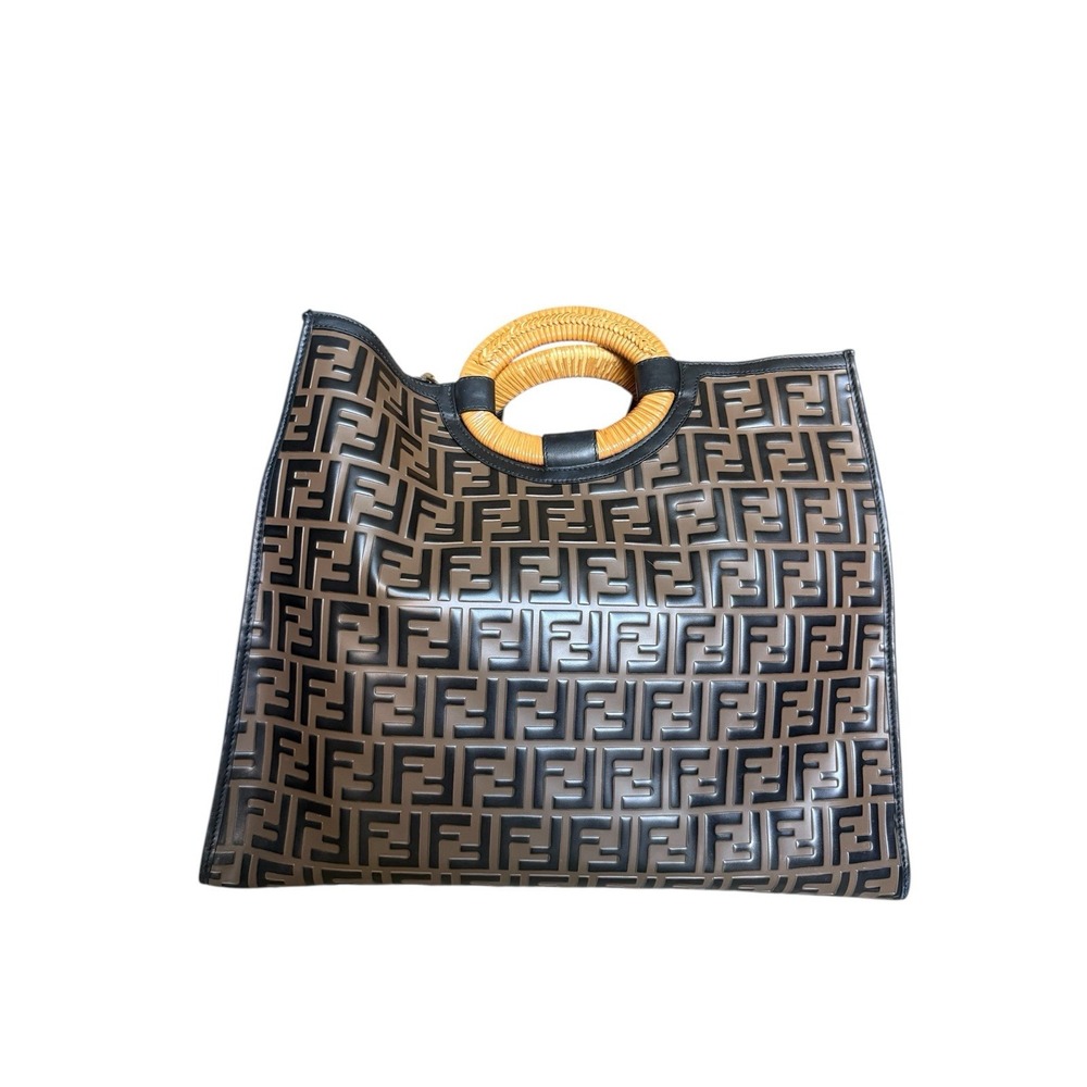 Fendi Black and Brown Tote with Iconic Monogram